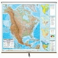thumbnail image 1 of Univarsal 921300611001-63x59-LAM 63 x 59 in. North America Advanced Physical Classroom Wall Map - Laminated, 1 of 1