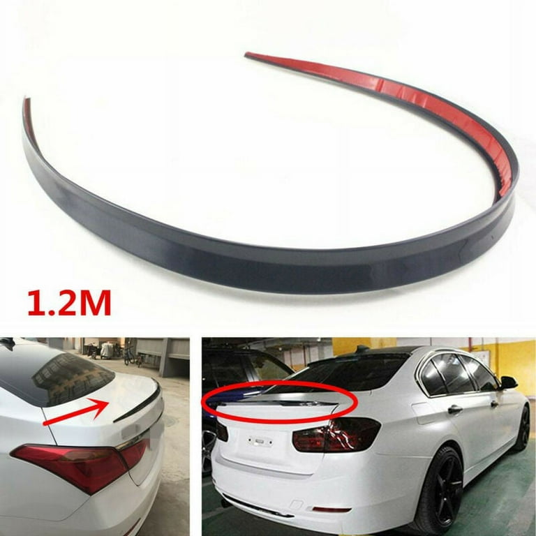 Universal 1.2M Black Soft Car Rear Roof Trunk Spoiler Rear Wing Lip Trim Sticker Walmart