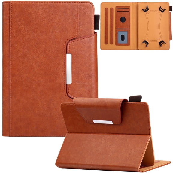 Universal 10.0 Inch Tablet Case, Artyond Premium PU Leather Stand Cover with Card Slots Case for Galaxy Tab 9.6/9.7/10.1/10.4,iPad 9.7/10.2/10.5 inch,Kindle HD10 and 10 inch Android Tablets, Brown