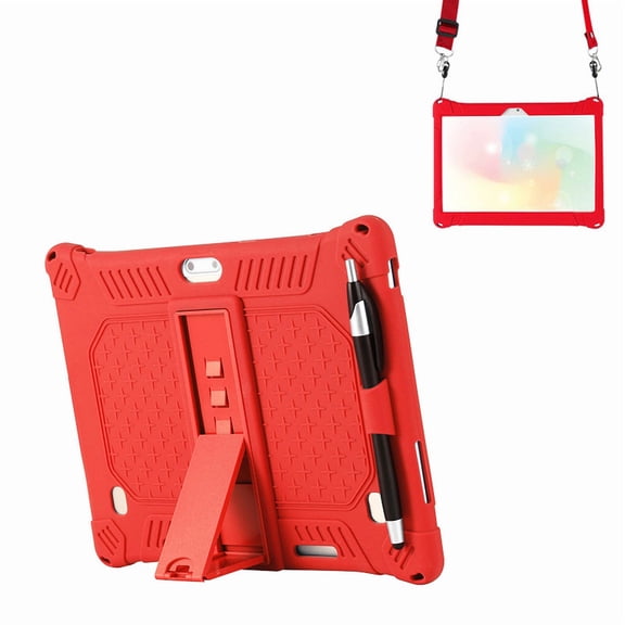 Universal 10.1 Inch Android Tablet Case, Slim Heavy Duty Shockproof Rugged Protective Case, Tablet Cover, for Most 10 10.1 Inch Android Tablet PC, Gifts for Women and Men, Red
