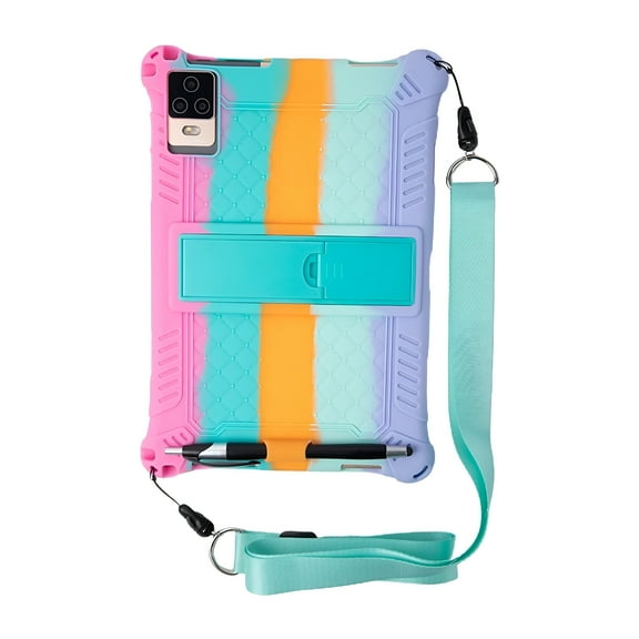 Universal 10.1 Inch Tablet Case, Soft Silicone Shockproof Cover with Stand Strap, Protective Back Shell for Android Tablet PC, 9.5x6.4 Inch