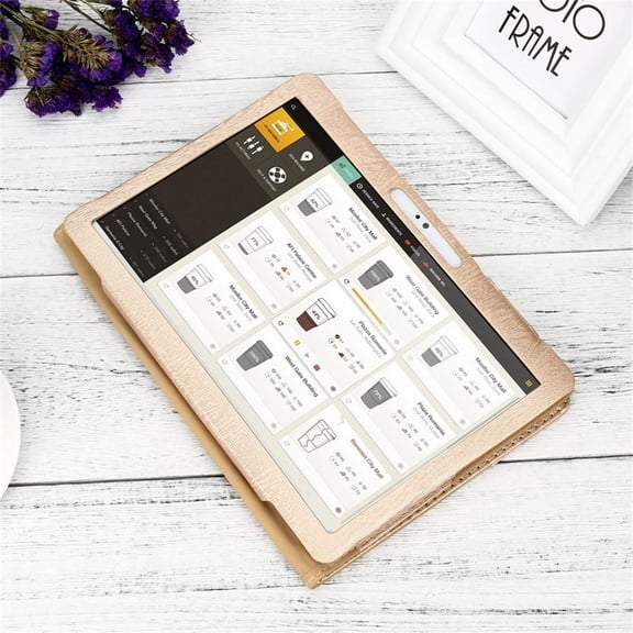 Universal 10.1" Leather Tablet Case – Adjustable Stand, Anti-Shock & Anti-Fingerprint (Fits Most Android Tablets)