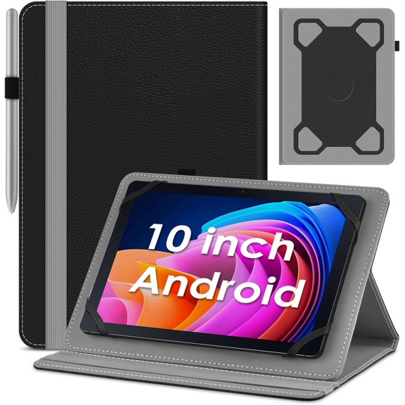 Universal 10 Inch Tablet Case,10.1 Inch Android Tablet Cover, Protective Folio Stand Case for 9.6-10.5 Inch Tablet, PU Leather Tablet Cover for 10.1 Inch Tablet Android
