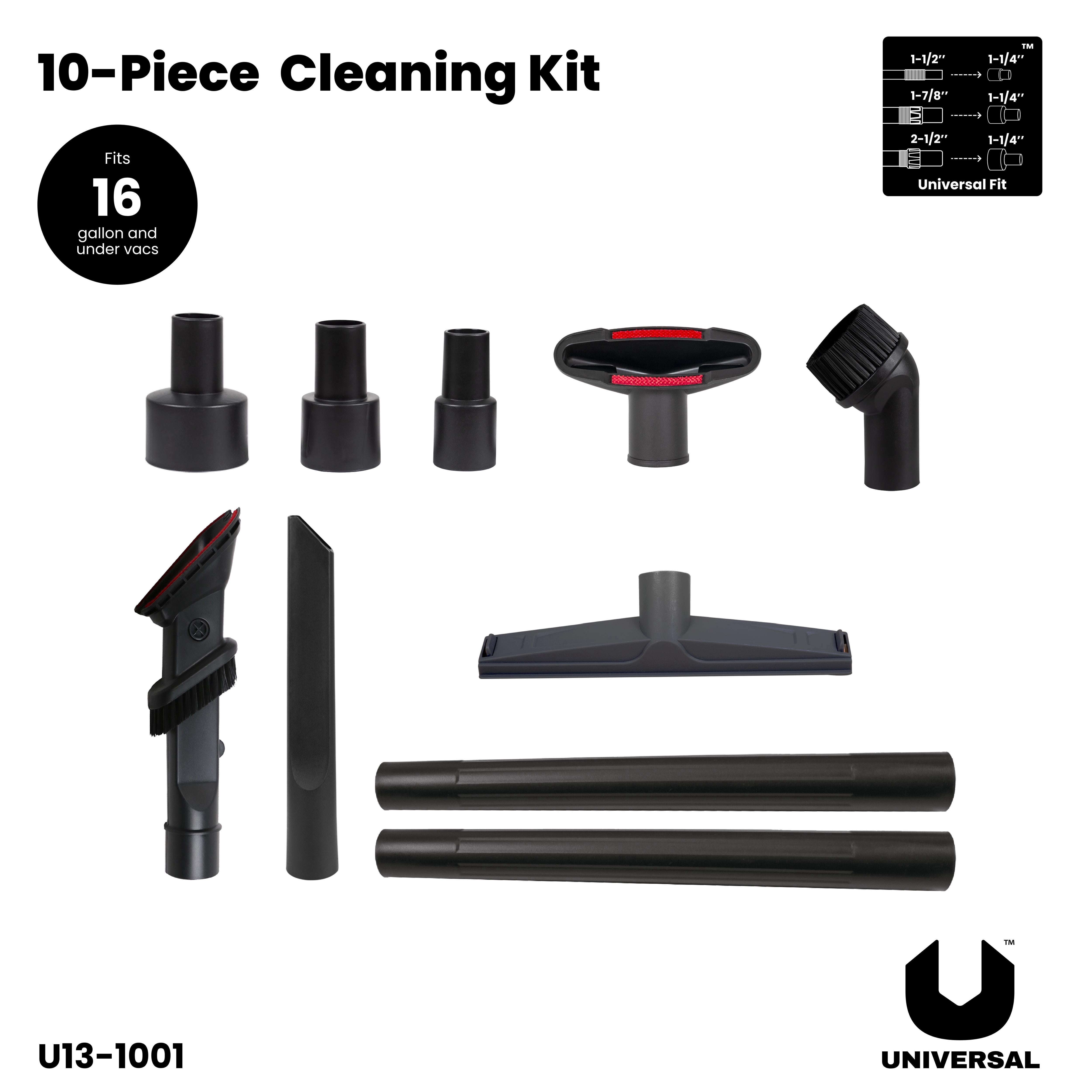 Universal 10-Piece Cleaning Kit, Fits Most Brands Under 8 Gallons
