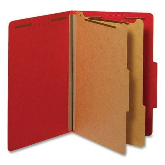 Universal 10313 Pressboard Classification Folders, Legal, Six-Section, Ruby Red, 10/Box