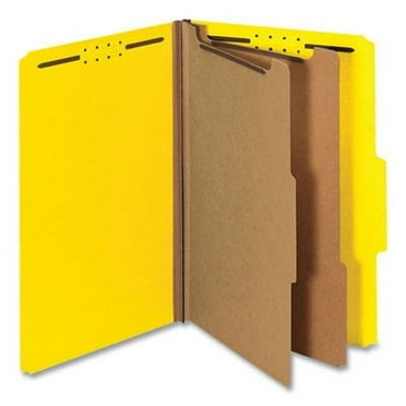 Universal 10314 PB Top Tab Folders, 6-Section, Legal Size, Yellow, 10/Box