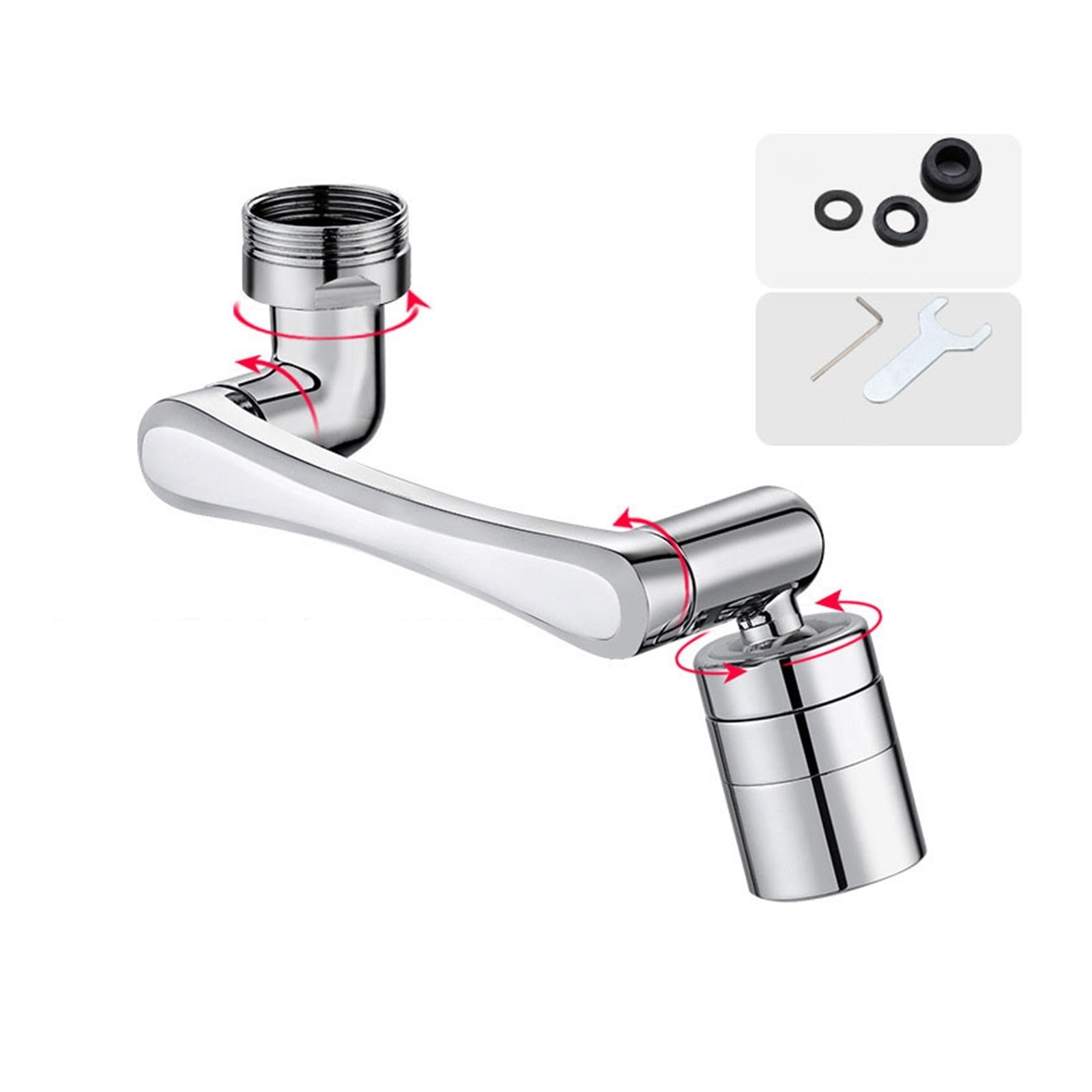 Universal 1080 ° /1440° Swivel Robotic Arm Swivel Extension Faucet Aerator Kitchen Sink Faucet Extender Sets ,Water Saving