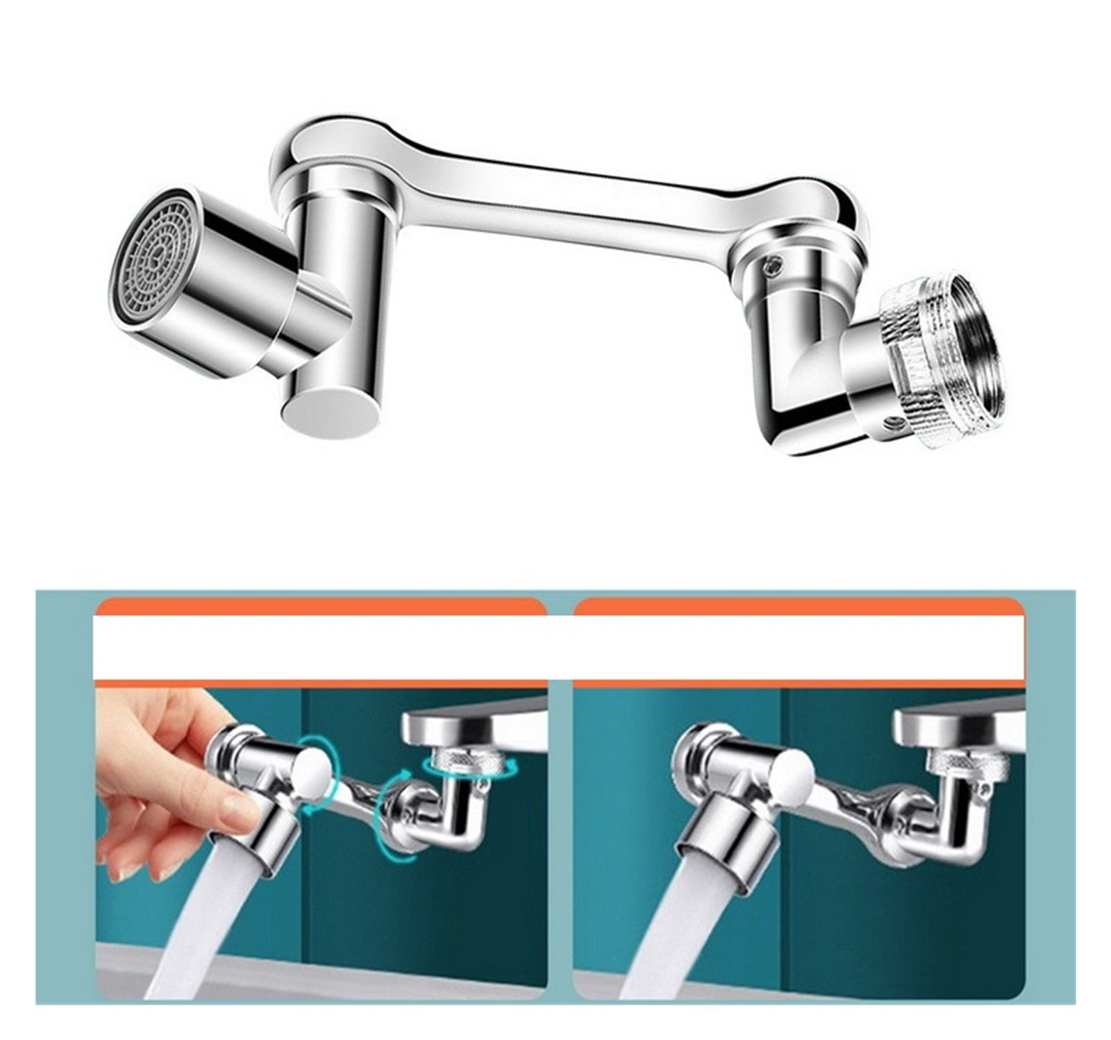 Universal 1080° Rotation Extender Faucet Aerator Plastic Splash Filter Kitchen Washbasin Faucets Bubbler Nozzle Robotic Arm