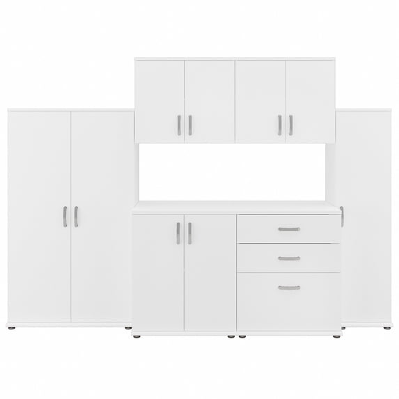 Universal 108W 6 Piece Modular Storage Set in White - Engineered Wood