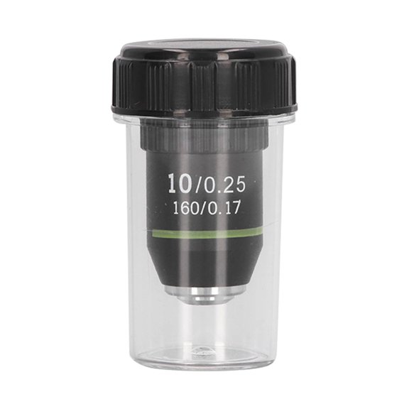 Universal 10X Achromatic Microscope Objective Lens, 20.2mm RMS Thread Interface, High-Precision Optical Glass Lens for Biological Microscope Replacement