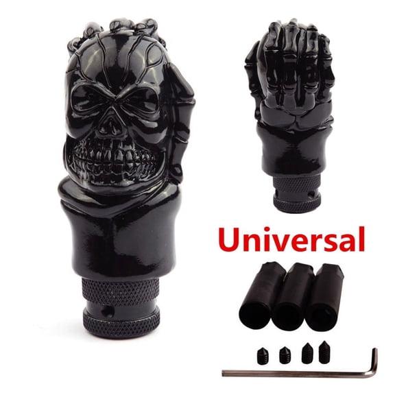Universal 10cm Height Black Metal Gear Shift Knob Adapter With 3 Hoses 8mm -12mm