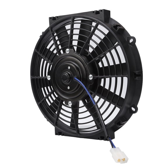 Universal 10in Slim Electric Cooling Fan Radiator 24V 80W 2100RPM 10 Straight Blades High Performance Automotive Air Volume Mod Replacement for Cars Trucks