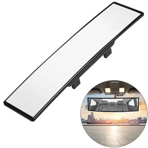 Universal 11.4" Wide Angle Car Rearview Mirror, Clip-On Panoramic Rear View Mirror, Eliminate Blind Spots, HD Clear Surface, Fits Cars SUVs Trucks Vans