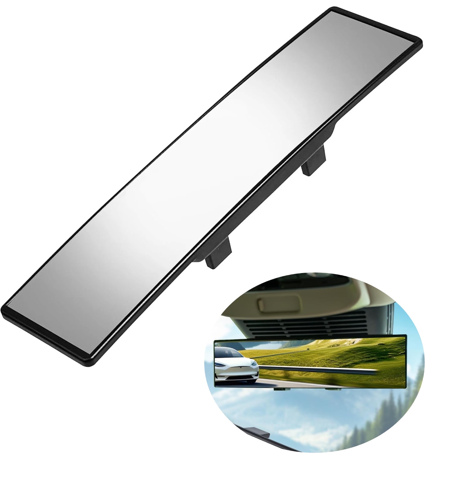 Universal 11.81-Inch Panoramic Clip-On Rear View Mirror, Interior ...