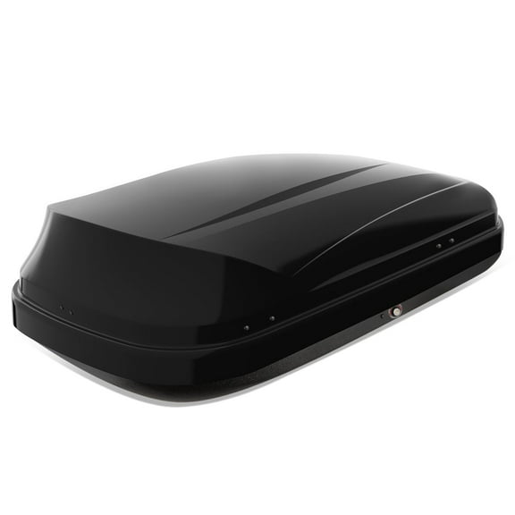 53x34x15" Waterproof Gloss Black Car Top Cargo Carrier Roof Mount Travel Storage Box W/ Lock