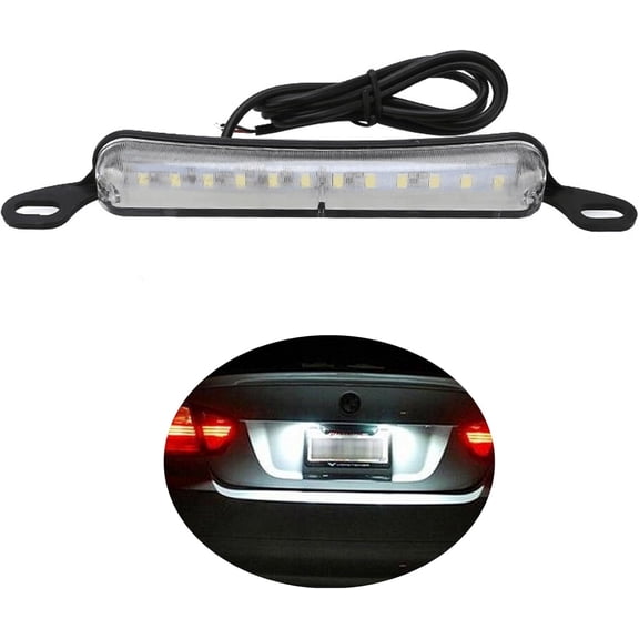Universal 12 LED License Plate Light Running Lamp Reverse Lights Tail Light Assembly for Car Trailer UTV ATV Truck RV Boat(White Light)