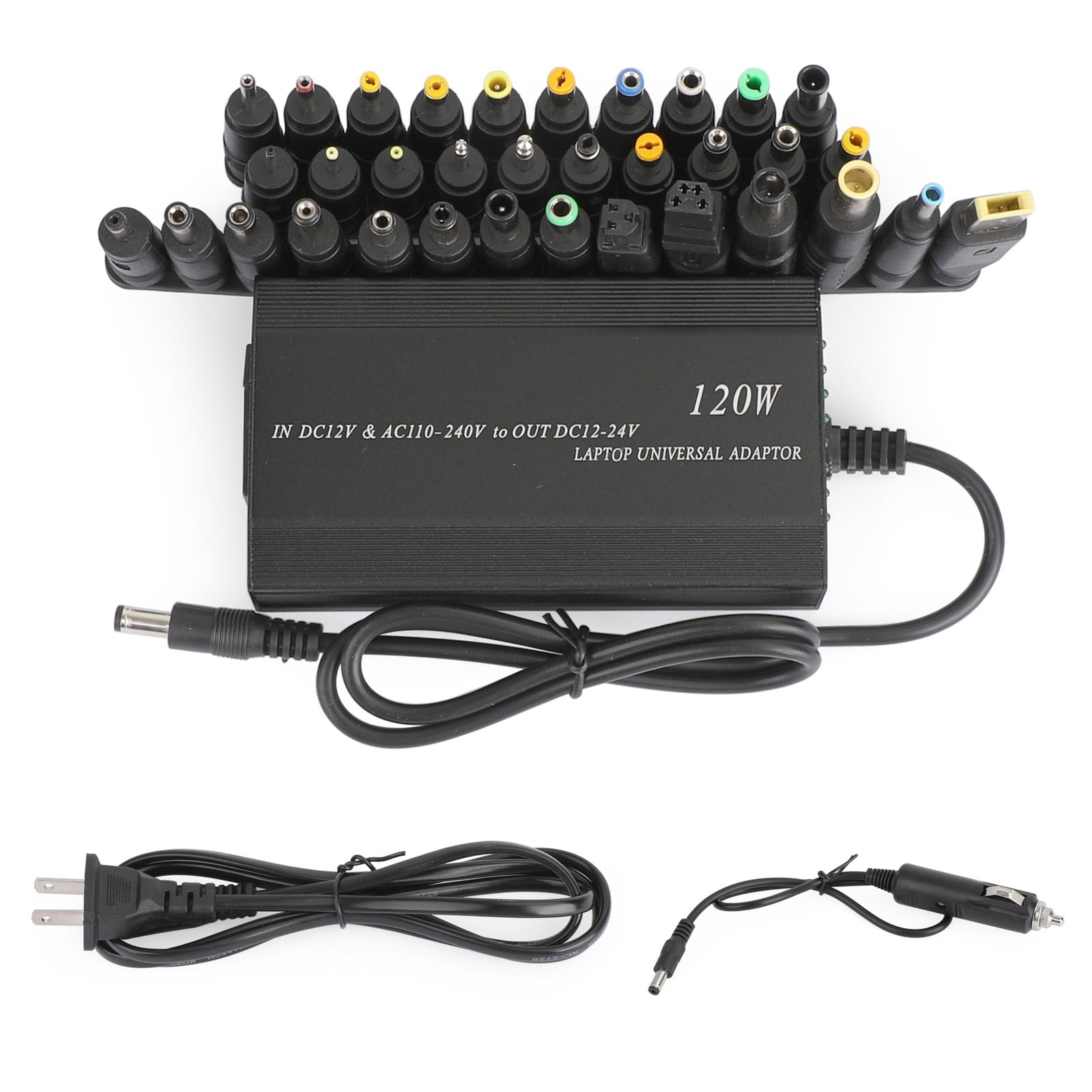 Universal 120W Car Home 34 Tips Power Supply Charger for Laptop Notebook US Plug