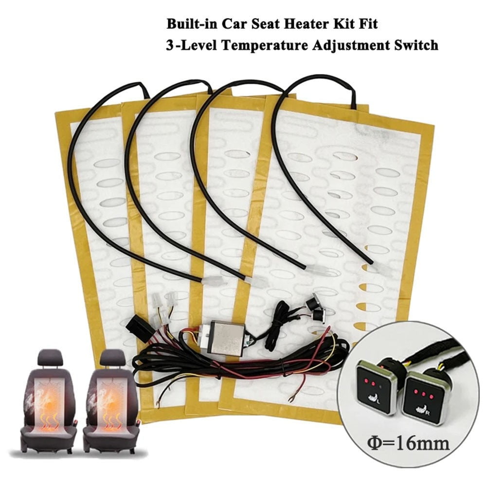 Universal 12V Car for Seat Heater Kit Fit 2 Seats 3 Level Heated Square