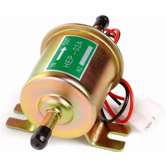 Universal 12V Electric Fuel Pump Metal,Low Pressure 2.5-4 PSI Inline Fuel Pump,For Motorcycle Carburetor ATVTrucks Boats For Gasoline or Diesel Engine HEP-02A