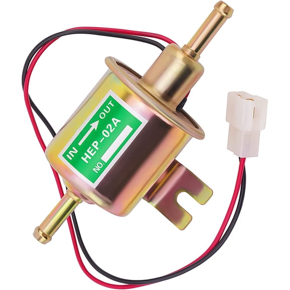 Universal 12V Electric Fuel Pump Metal,Low Pressure 2.5-4 PSI Inline Fuel Pump,For Motorcycle Carburetor ATVTrucks Boats For Gasoline or Diesel Engine HEP-02A
