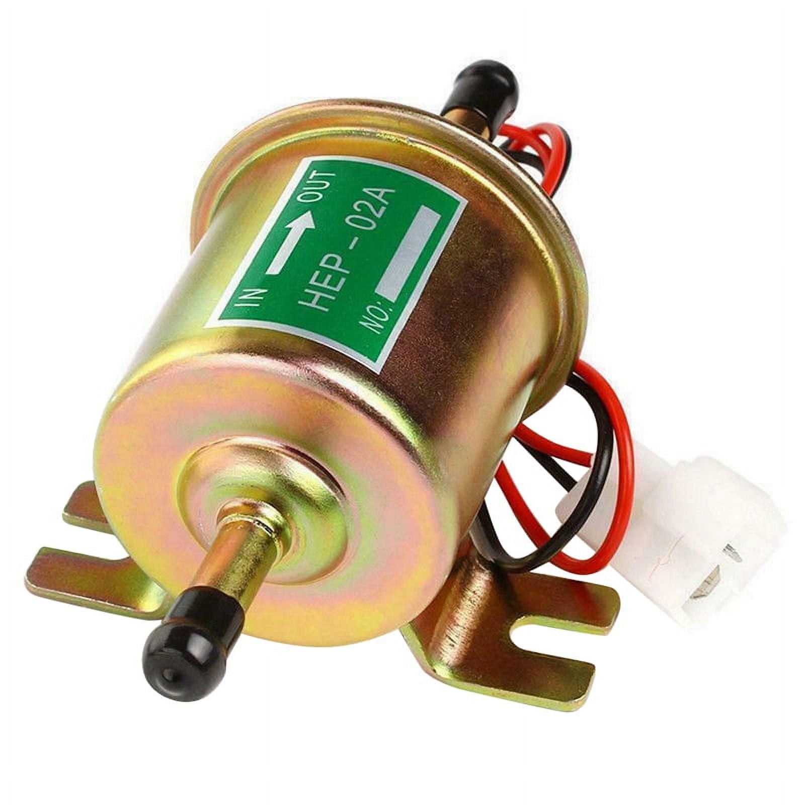 Universal Gas and Diesel Electric Fuel Pump DC 12V (Output Pressure 3-6  PSI) Heavy Duty Inline Fuel Pump Metal Solid Petrol 12 Volts HEP-02A