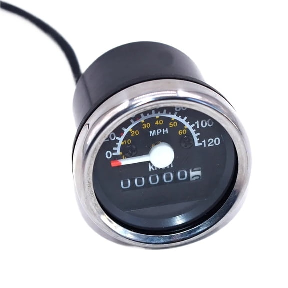 Universal 12V Motorcycle Speedometer Odometer Gauge 52mm KMH MPH Black