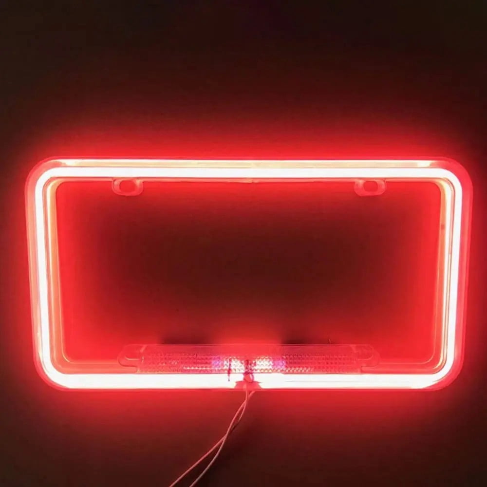 Universal 12V Pickup Neon License Plate Frame Front Rear Tag Cover ...