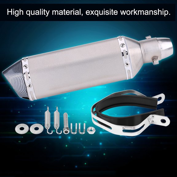Universal 14.6in / 37cm Modified Exhaust Pipe Slip-On Muffler with Removable DB Killer Style 2