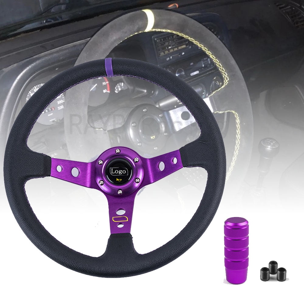 Universal 14 inch 350mm PVC Auto Racing Steering wheels Deep Corn