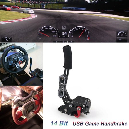 Universal 14Bit USB Game Handbrake PC Windows Professional Drift Racing Games Simulate Linear Handbrake For Logitech G20 G27 G29 G290 Steering Wheel( Black)