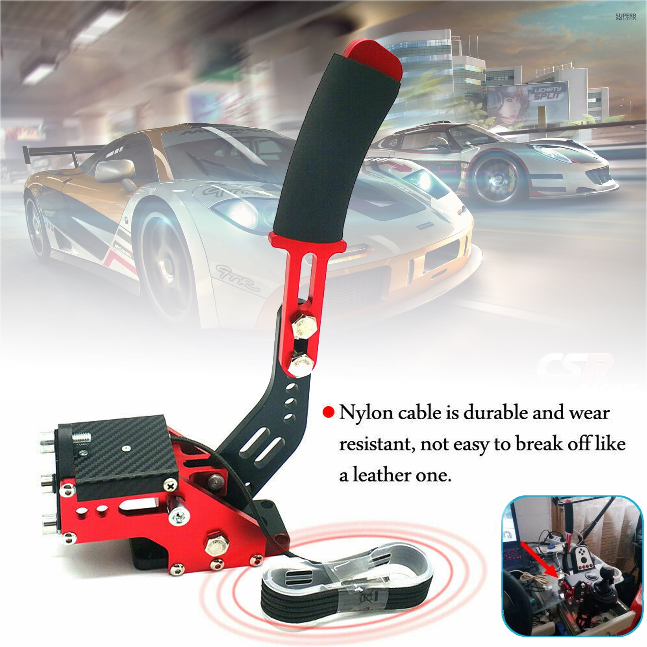 Fockety USB Handbrake for PC, Professional 14Bit Dirt Rally Racing  Handbrake, Plug and Play, Universal Gaming Peripherals for Sim Racing Game,  for