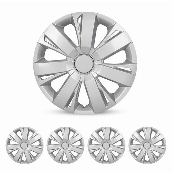 Universal 15 inch Hubcaps Set of 4, Snap-On Installation ABS Material 15" Wheel Rims Cover, Lacquer