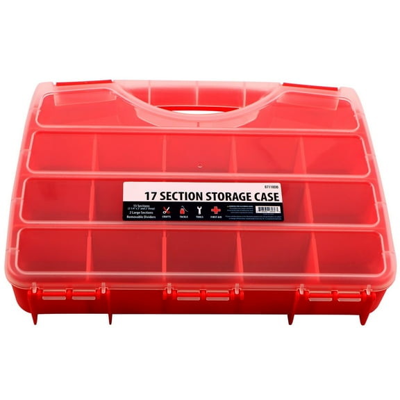 Universal 17 Compartment Small Bin Storage Container Locking Lid Portable Case