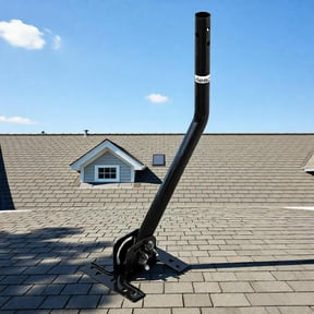 Universal 180 Degree Adjustable J Pole TV Antenna Mount Heavy Duty Antenna Mast Bracket for Outdoor Antenna Installation Roof Attic Sidewall Mounting OTA Digital HD Antenna Setup Pole Mount Adjusts