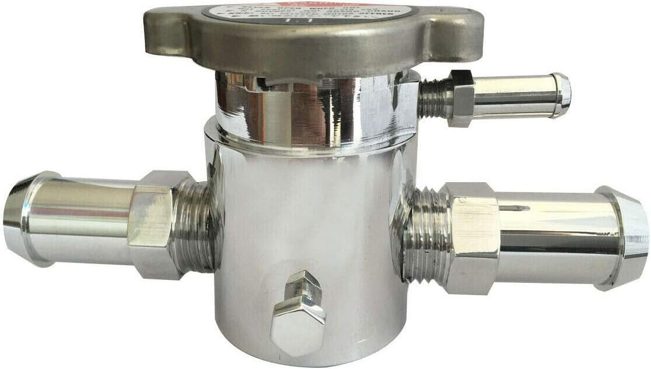 Universal 19mm Aluminum Inline Filler Neck 3/4" Coolant Water Tank Header Hose W/Cap Natural