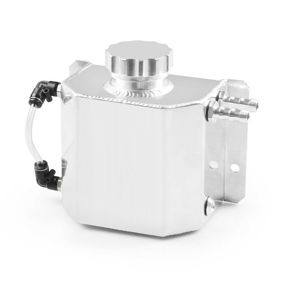 Universal 1L Alloy Aluminium Engine Oil Catch Can Breather Tank Radiator Overflow Tank Header Expansion Water Tank