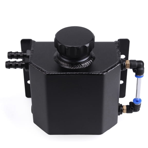 Universal 1L Car Engine Oil Breathable Pot Radiator Coolant Overflow Bottle Collect Crankcase Steam Reservoir Black