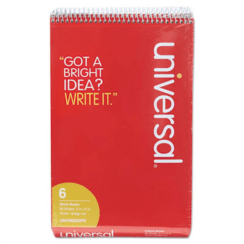 Universal1PK Steno Pads, Gregg Rule, Red Cover, 80 GreenTint 6 X 9