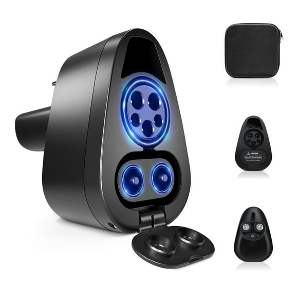 2-in-1 CCS1 & J1772 EV Charging Adapter for Tesla Model 3/Y/S/X, 250kW Fast DC & Level 1/2 AC Charger Support, UL94-V0 Fireproof, FCC/CE Certified, IPX5 Waterproof