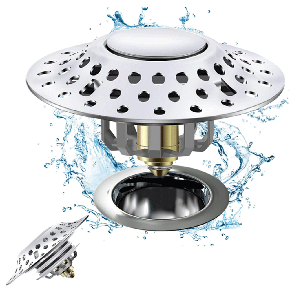 Universal 2 in 1 Sink Stopper, Bathroom Strainer, Pop Up Sink Drain