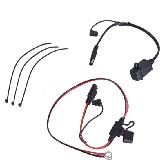 Universal 2.1A Car and Motorcycle USB Port Kit Waterproof Charger SAE to USB Converter with 3pcs Fixing Straps Band