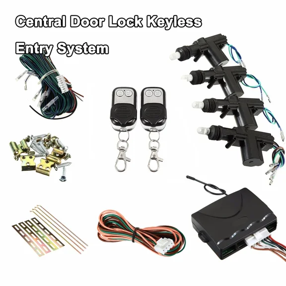 Universal 2/4 Door Remote Keyless Entry Central Lock Kit Car Security Central Locking System Remote Control Door Lock