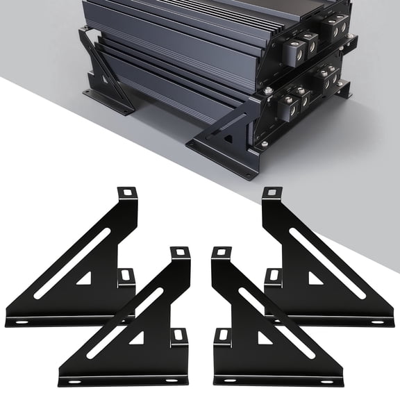 Universal 2 Amp Amplifier Rack, Audio Rack, Racks Mount Amplifier for Droppin HZ Car Audios, Amp Stand for Sound Equipment, Steel, Black Powder Coated, 24 Watts, Audio Equipment Rack