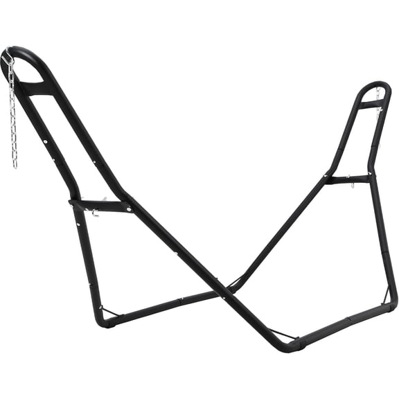 Universal 2 Person Hammock Stand, Heavy Duty Steel Hammock Stand 550 lbs Capacity, Fits 9 to 14 Foot Hammocks for Outdoor Indoor Adjustable Portable Hammock Stand with Chain, Hook, and Carrying Bag