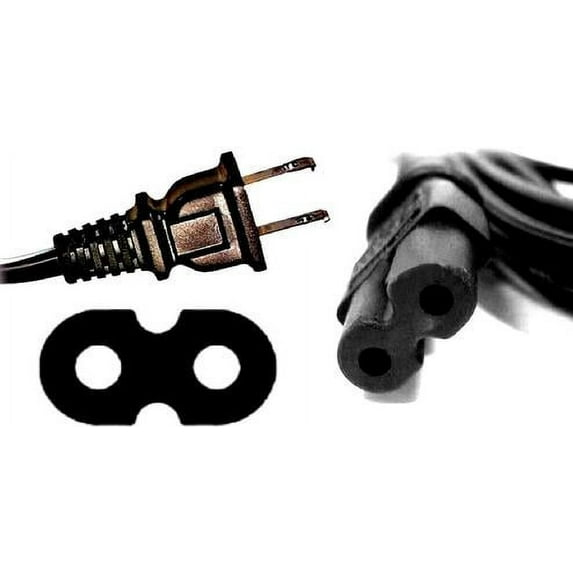 Universal 2 Slot to Standard Non-Polarized Power Cord, Black