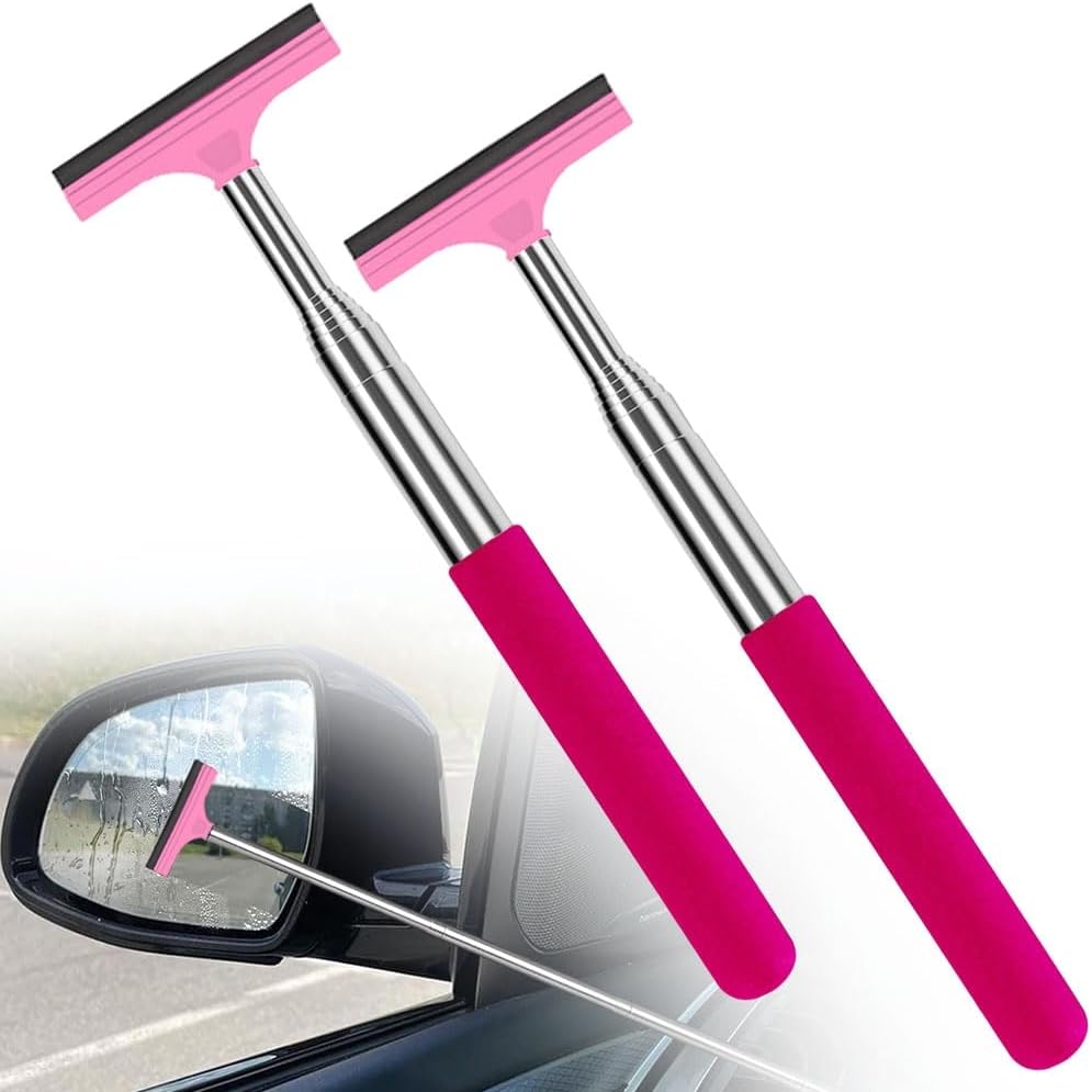 Universal 2in1 Telescopic Car Squeegee Wiper, Car Side Mirror