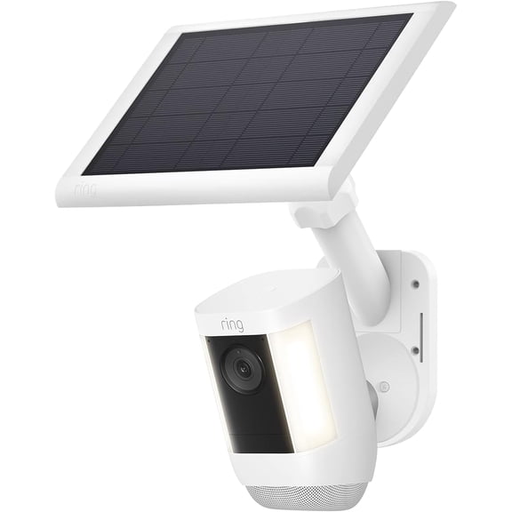 Universal 2-in-1 Wall Mount for Solar Panel & Camera-Compatible with Stick Up Cam/Spotlight Cam/Plus/Pro(Battery), , Arlo, Eufy, -Adjustable Solar Panel Mount with 360 Rotation White