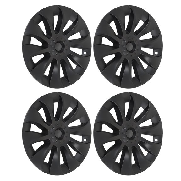 Universal 20-Inch Wheel Hub Cap Matte Black Protective Car Wheel Rim Covers Hubcaps Replacement for Tesla Model Y (Set of 4, 20 inches / 50.8 cm)