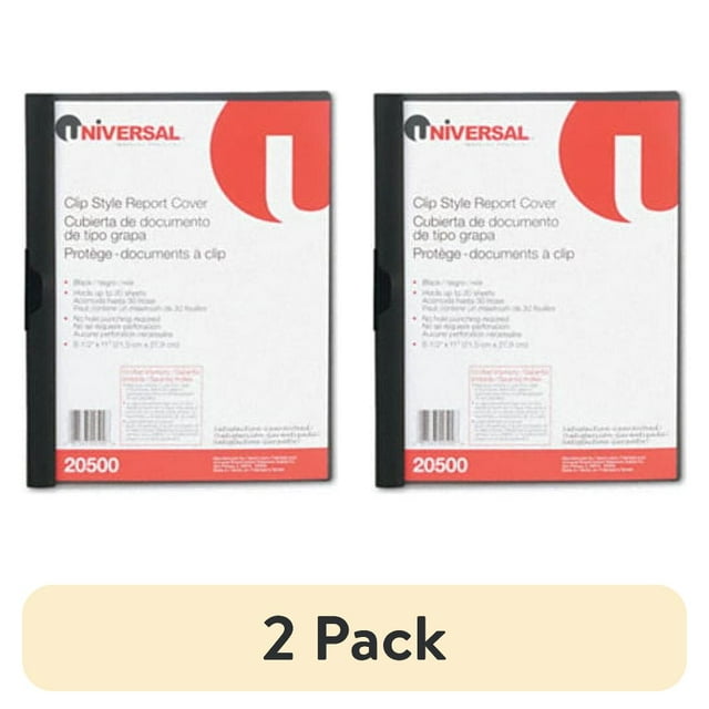 (2 pack) Universal 20500 Plastic Report Cover with Clip