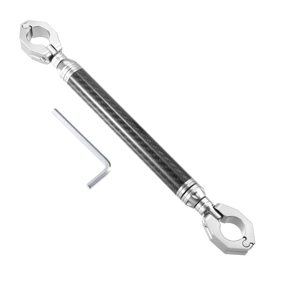 Universal 22mm Carbon Fiber Pattern Silver Tone Motorcycle Balance Bar Crossbar Handlebar Adjustable